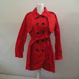 Cabi_10_new_convertible trench jacket_red with double buttons and belt